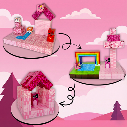 Pink Build-A-World Magnets