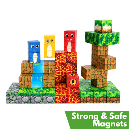 Dinosaur Land Build A World Magnets