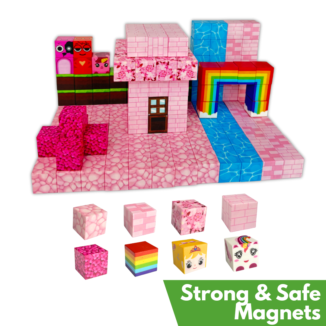Pink Build-A-World Magnets
