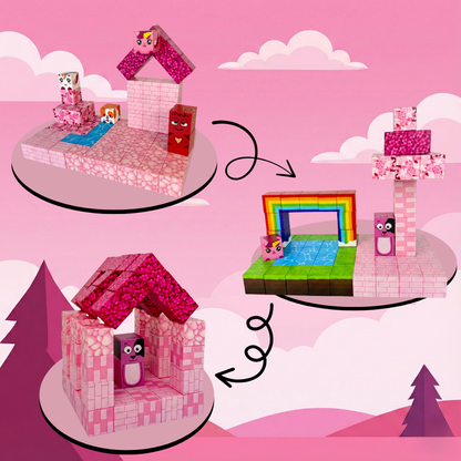 Pink Build-A-World Magnets