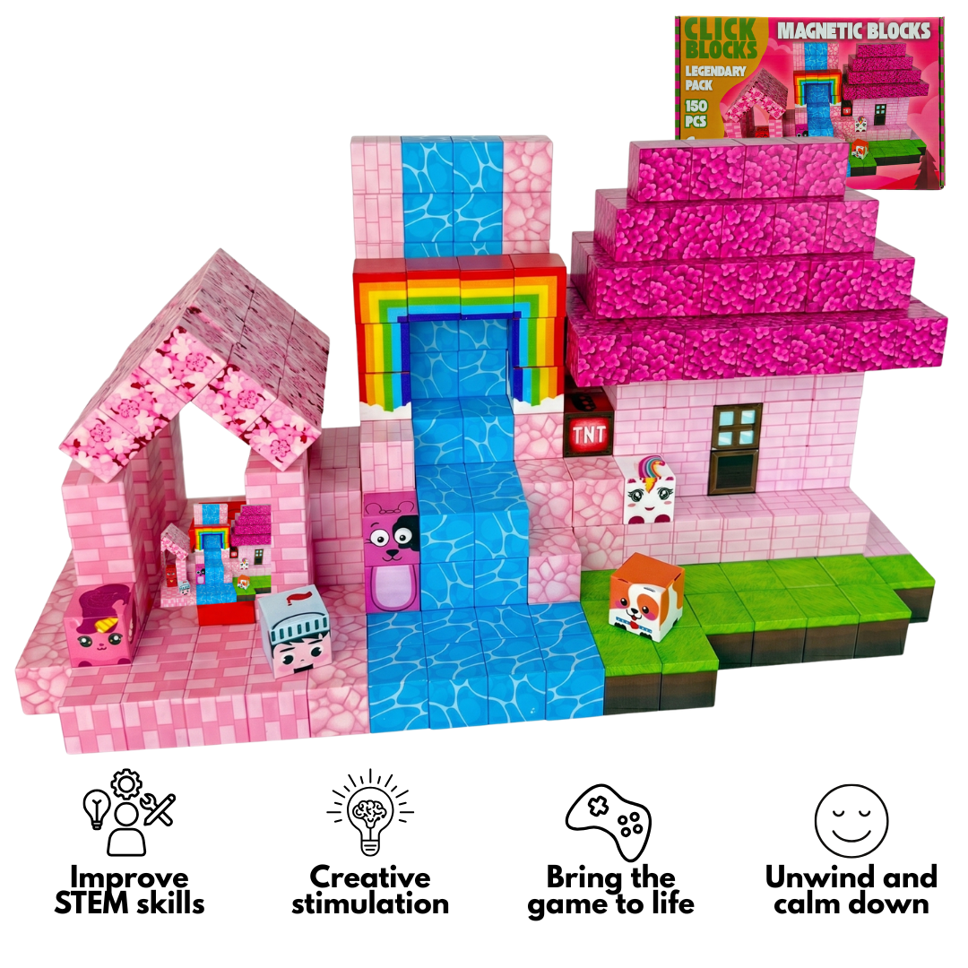 Pink Build-A-World Magnets
