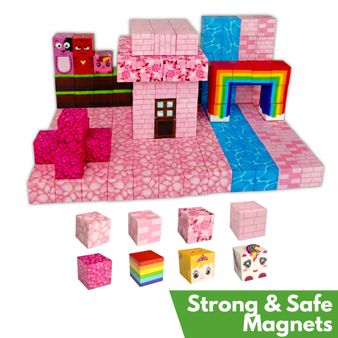 Pink Build-A-World Magnets